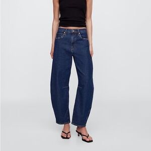 High Rise Studded Barrel Jeans